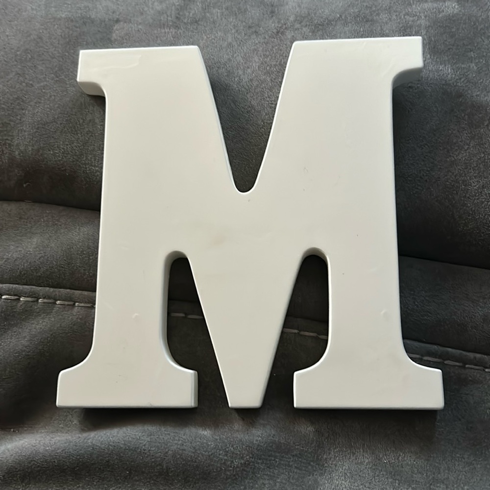 Wall hanging white letter M